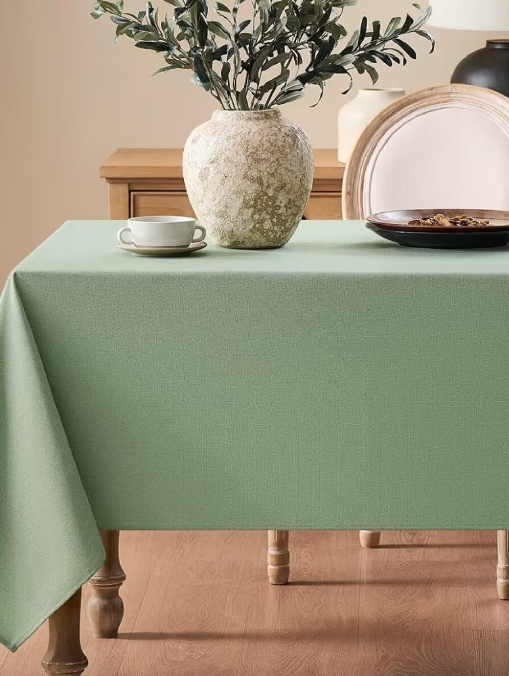Sage Green Rectangular  Tablecloth Size 60 X 84